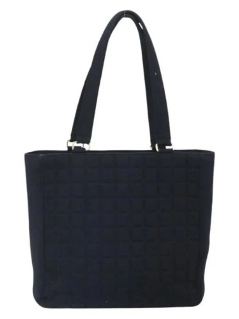CHANEL Tote Bag Cotton Gold Black CC Auth mr1967
